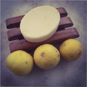 Handmade Soap with Fresh Lemon