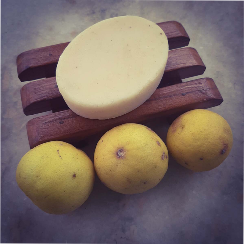Handmade Soap with Fresh Lemon